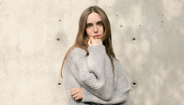 Woman wearing knitwear