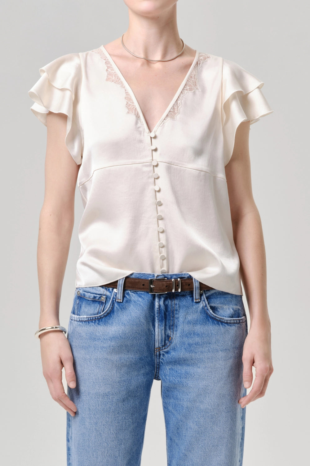 Lola Flutter Lace Sleeve Top Shirts &amp; Tops Citizens of Humanity