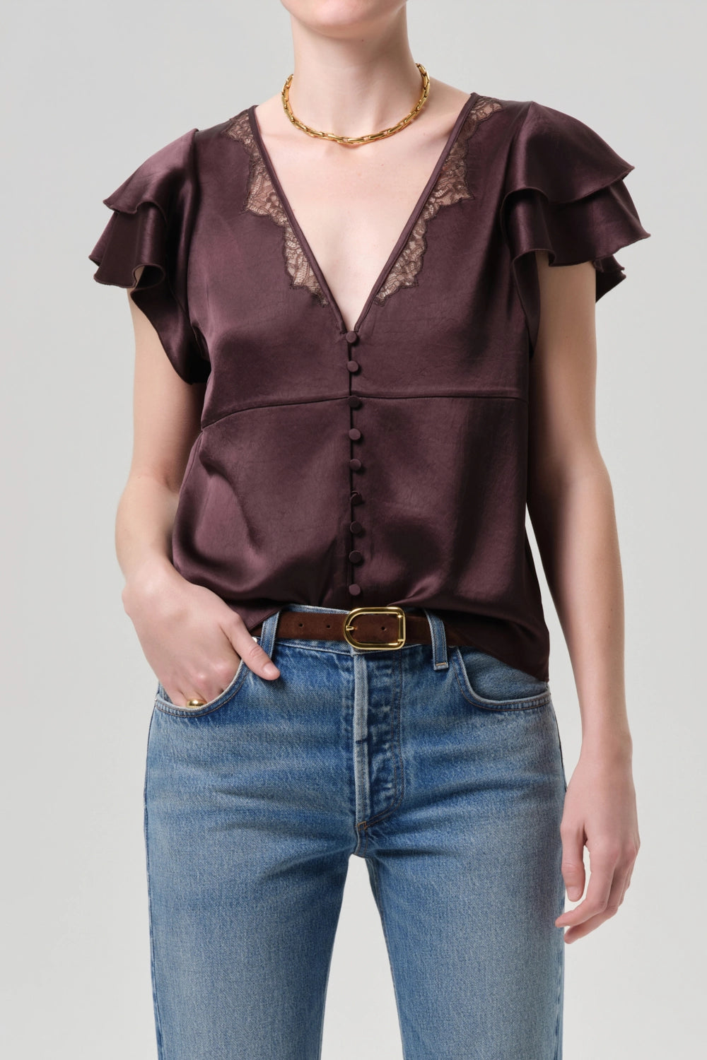 Lola Flutter Lace Sleeve Top Shirts &amp; Tops Citizens of Humanity