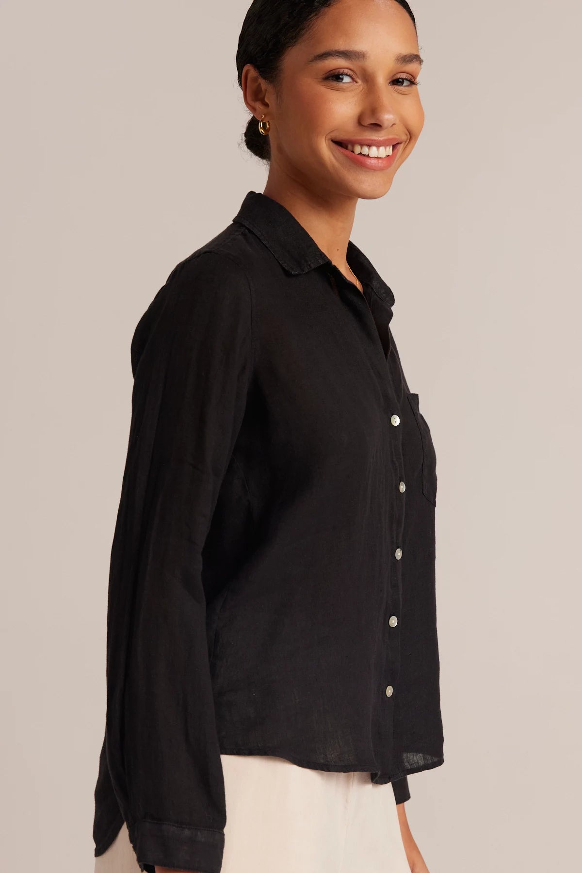 Linen Pocket Button Down Tops Bella Dahl