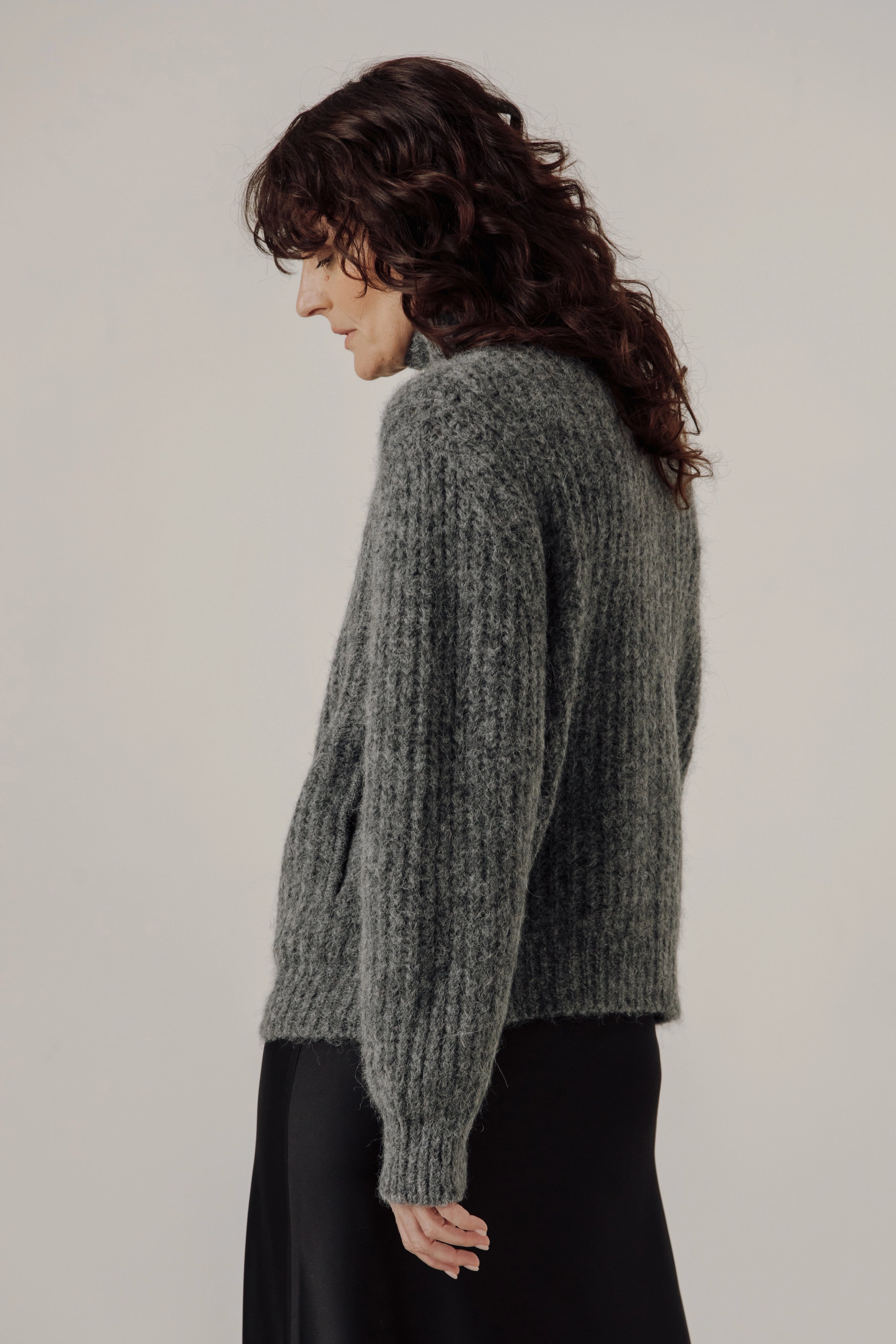 Alpaca Rib Zip Jacket Sweaters & Knits Bare Knitwear