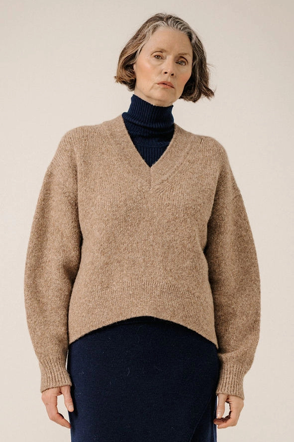 Boxy Alpaca V-Neck Sweaters & Knits Bare Knitwear