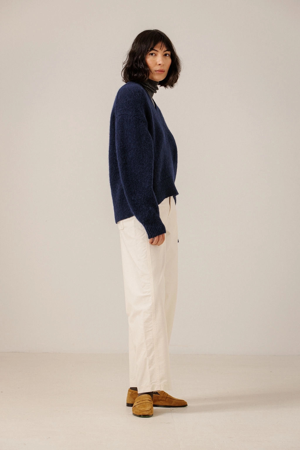 Boxy Alpaca V-Neck Sweaters & Knits Bare Knitwear