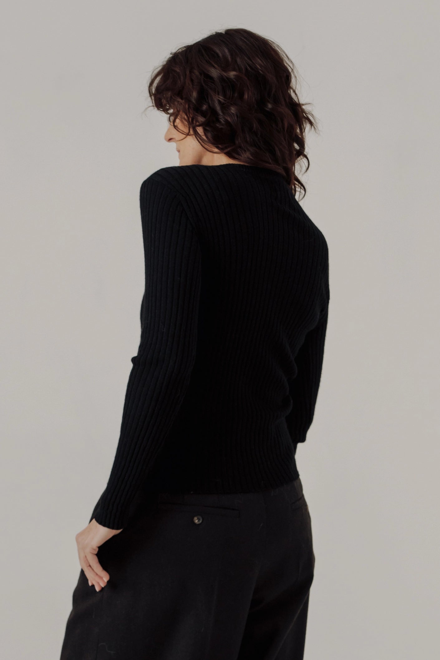 Fine Knit Rib Top Sweaters & Knits Bare Knitwear