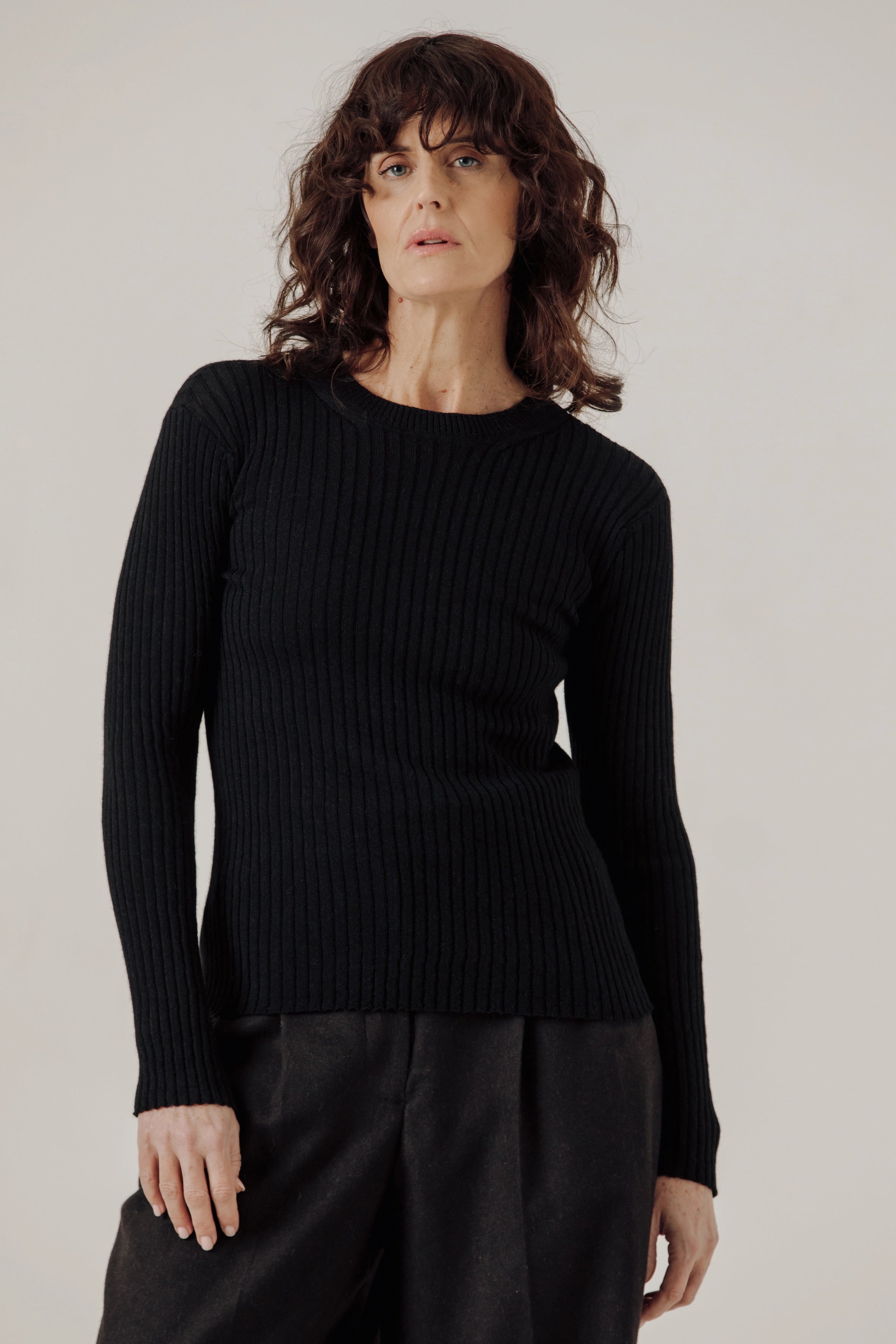Fine Knit Rib Top Sweaters & Knits Bare Knitwear