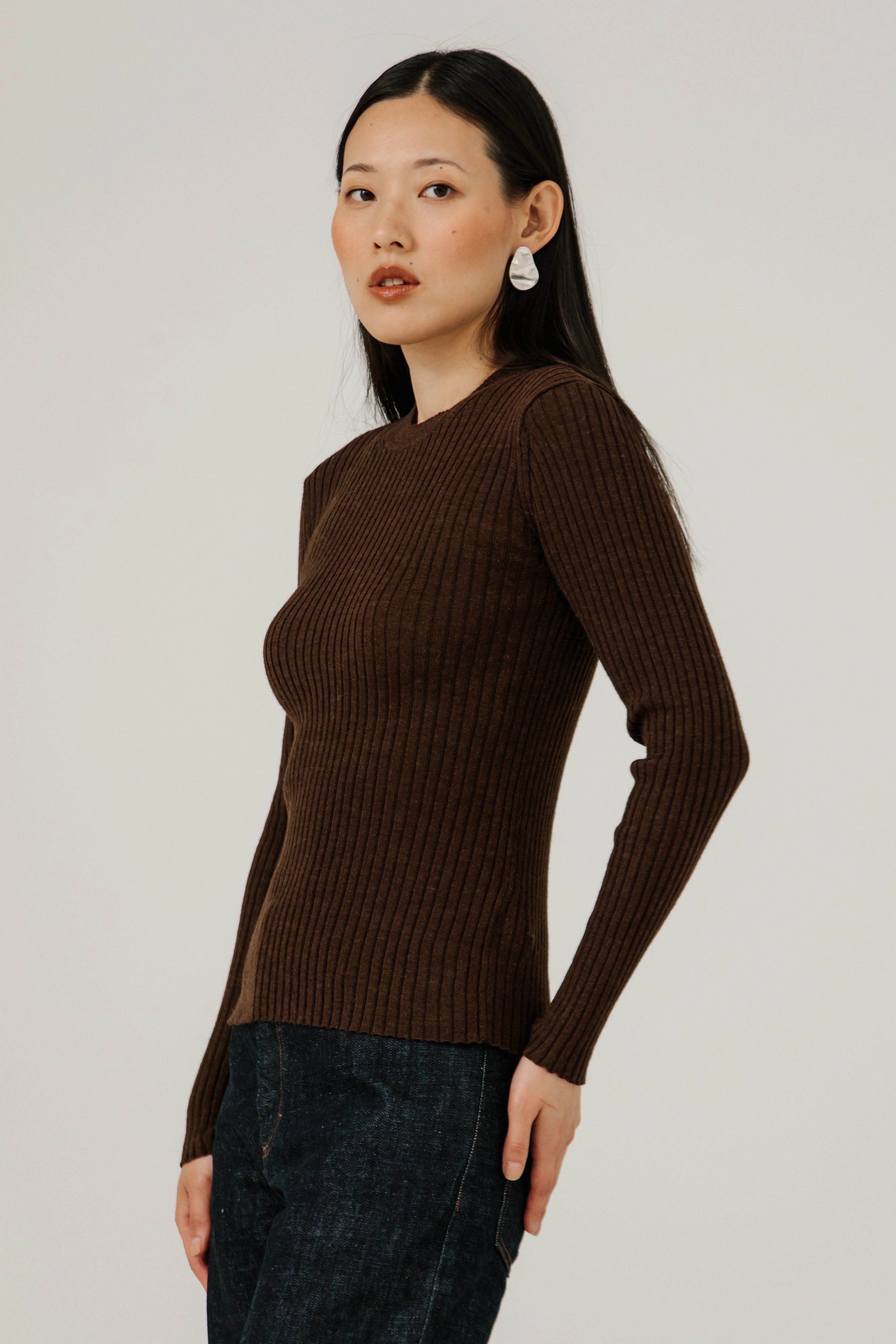 Fine Knit Rib Top Sweaters & Knits Bare Knitwear