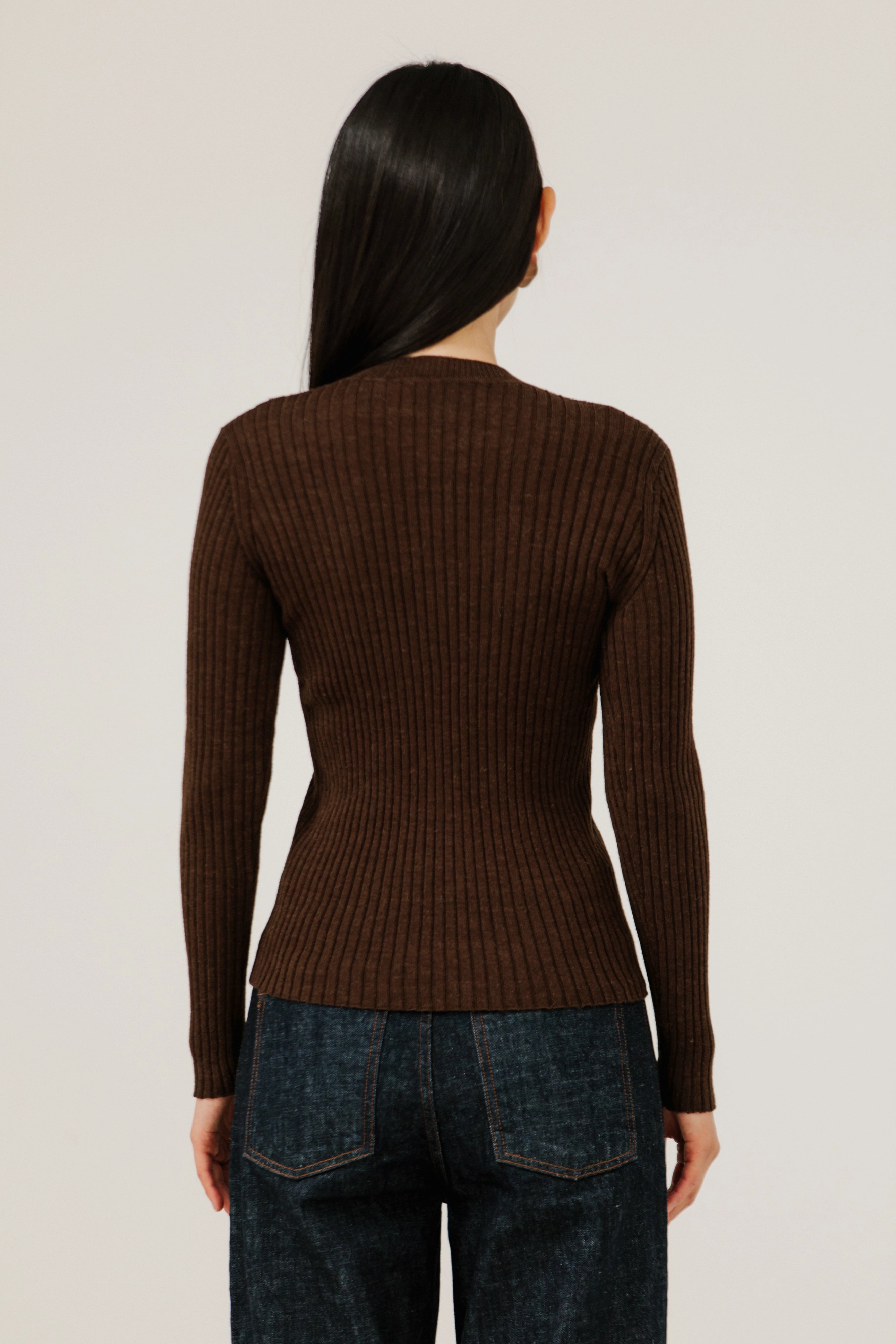 Fine Knit Rib Top Sweaters &amp; Knits Bare Knitwear