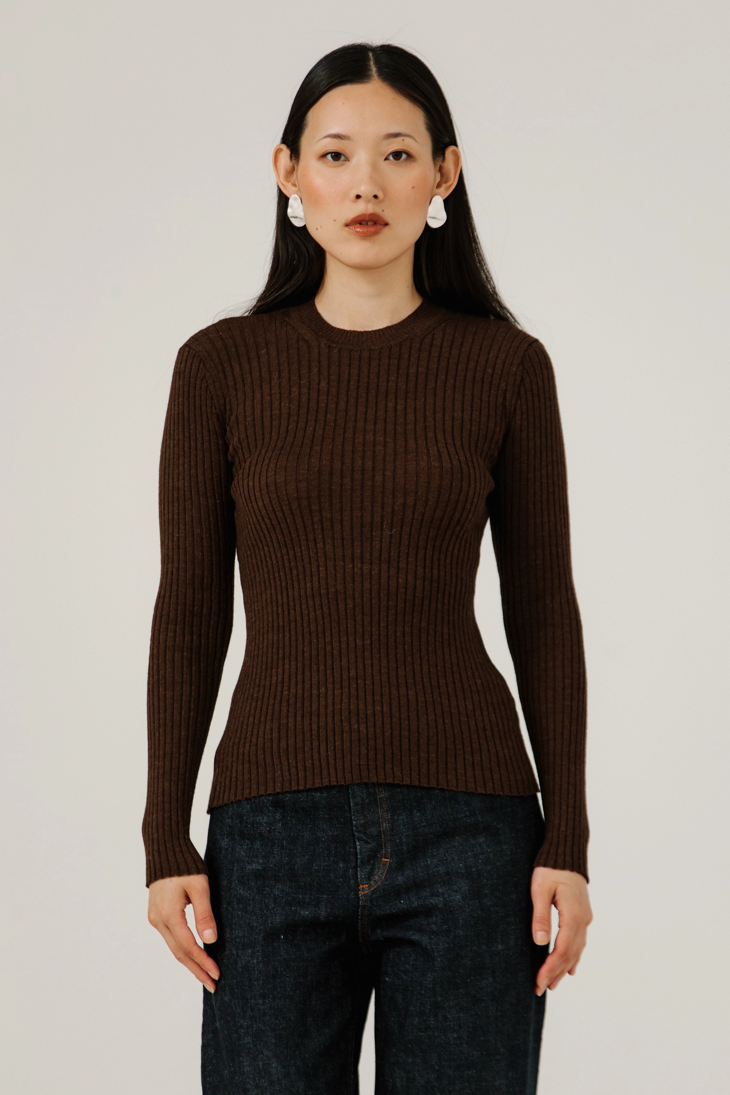 Fine Knit Rib Top Sweaters & Knits Bare Knitwear