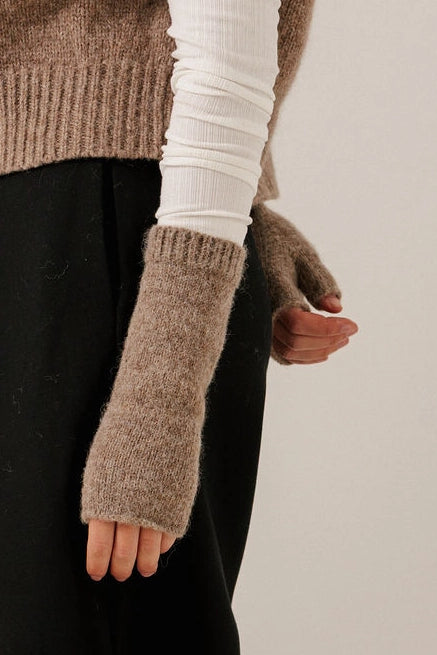 Baby Alpaca Fingerless Mittens Accessories Bare Knitwear