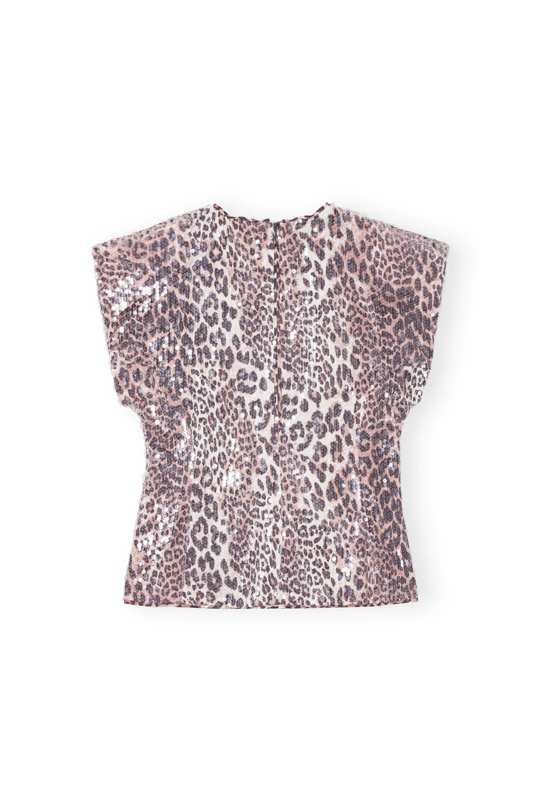 Printed Stretch Sequins Blouse Tops Ganni