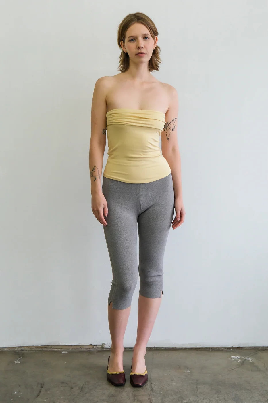 Maxine Knit Capri Pants Geel