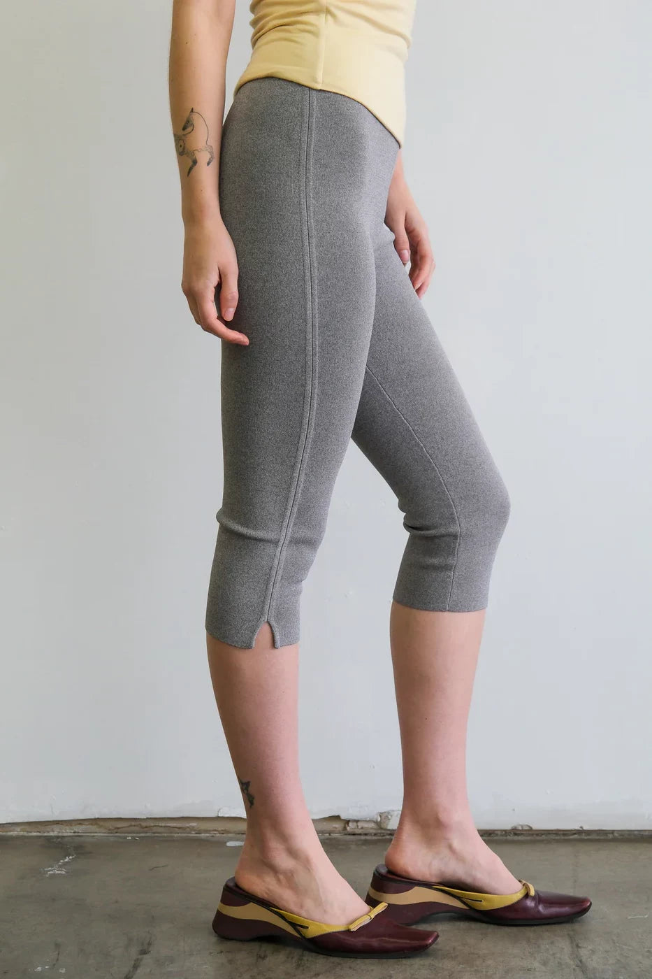 Maxine Knit Capri Pants Geel