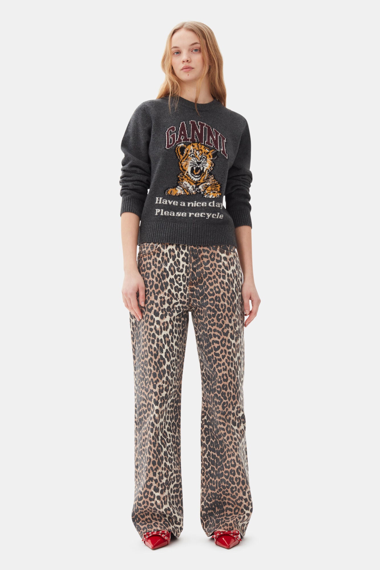 Leopard Printed Izey Jeans Pants Ganni