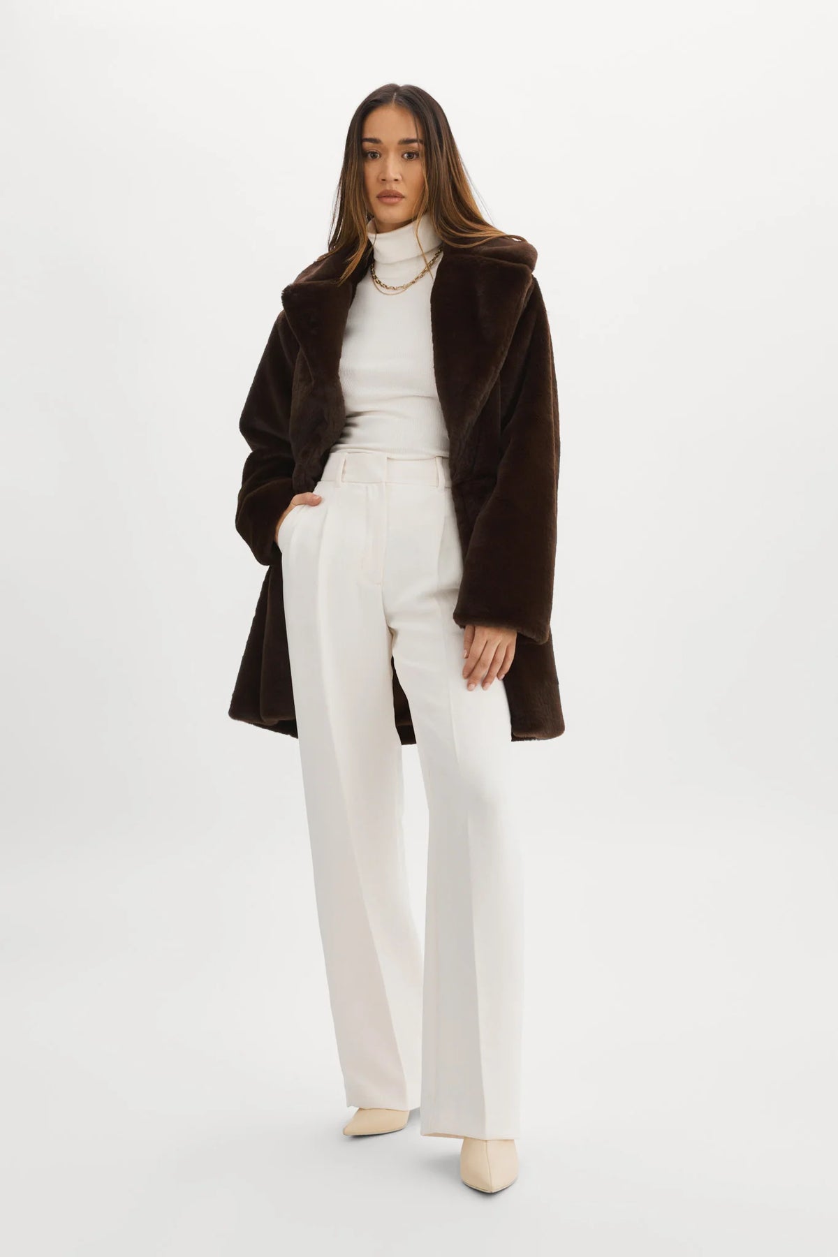 Linnea Faux Fur Coat Jackets & Coats LAMARQUE