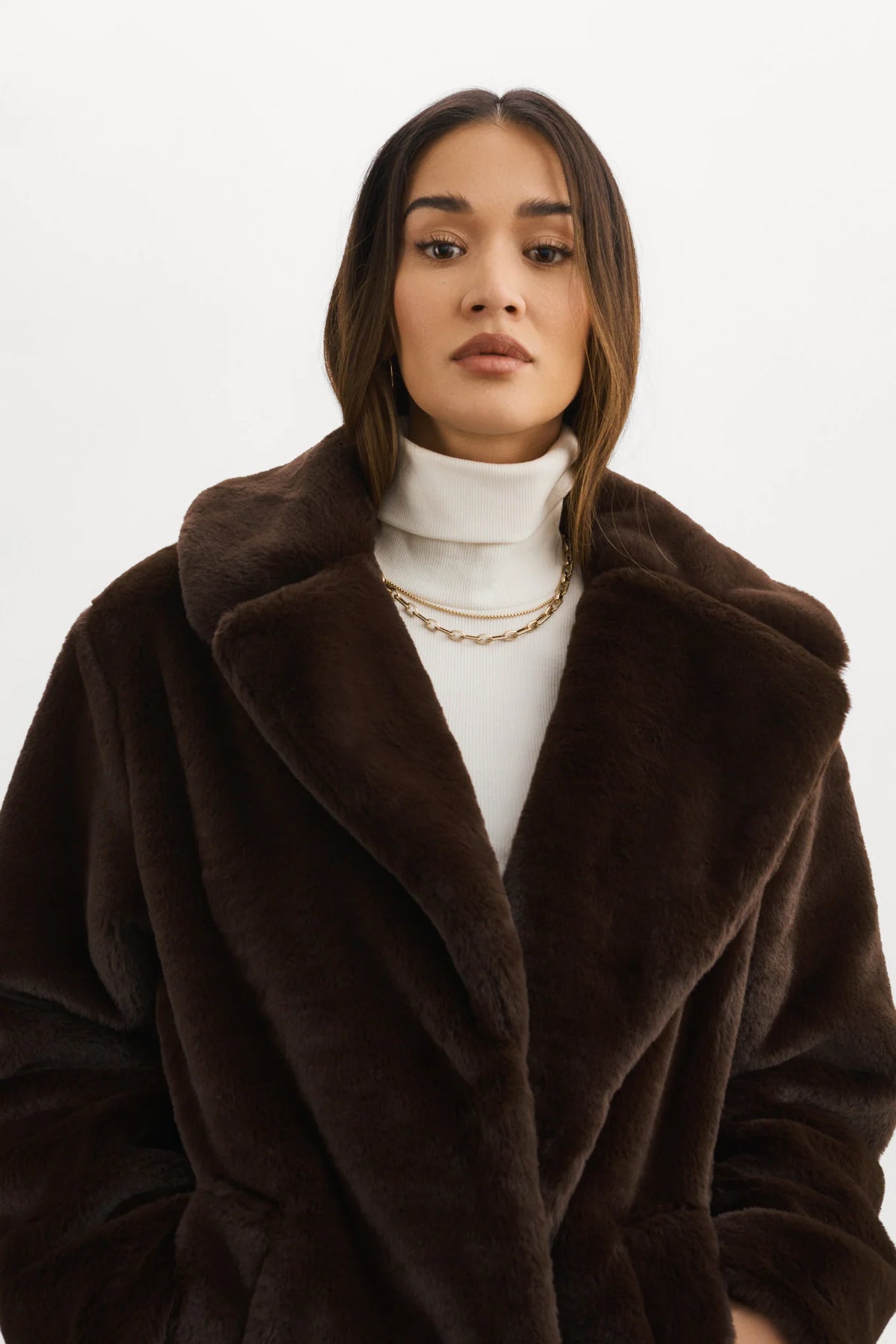 Linnea Faux Fur Coat Jackets &amp; Coats LAMARQUE
