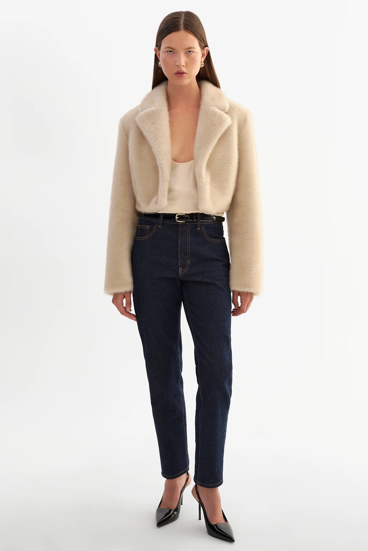 Carlie Faux Fur Cropped Blazer Jackets & Coats LAMARQUE