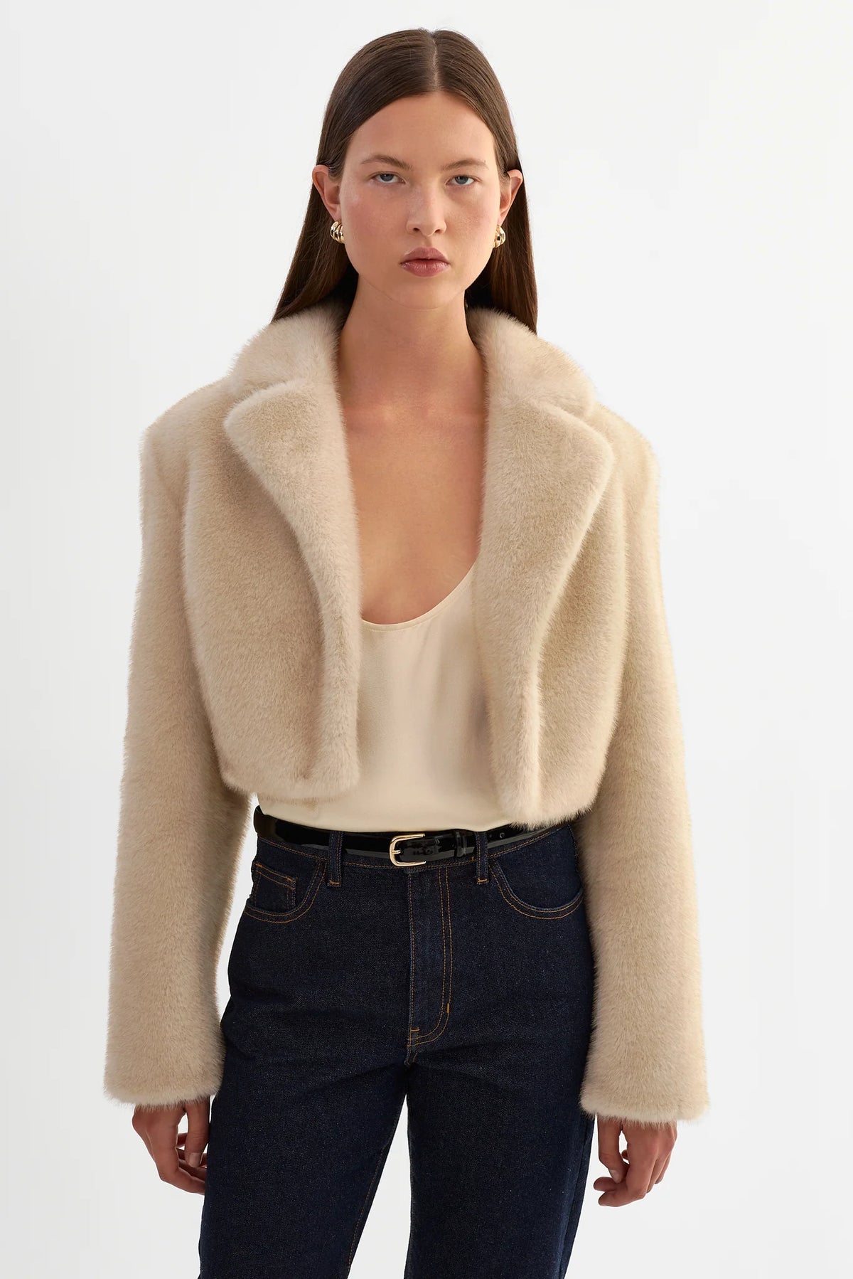 Carlie Faux Fur Cropped Blazer Jackets & Coats LAMARQUE
