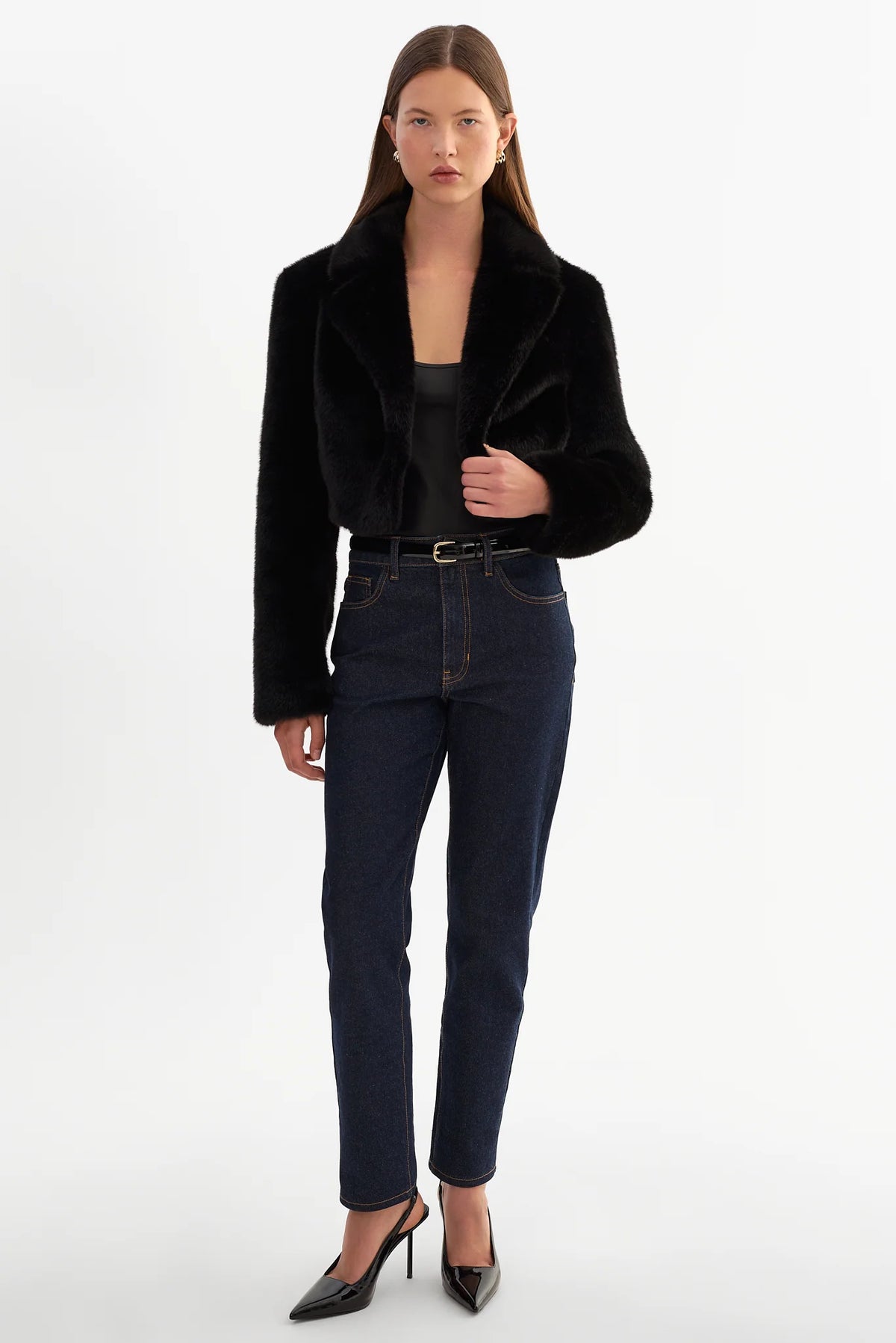 Carlie Faux Fur Cropped Blazer Jackets & Coats LAMARQUE