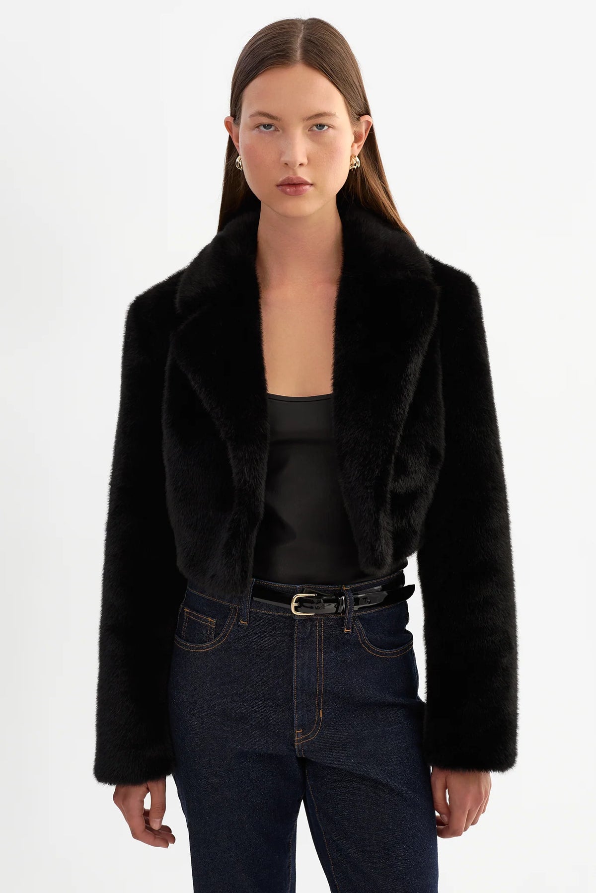 Carlie Faux Fur Cropped Blazer Jackets &amp; Coats LAMARQUE
