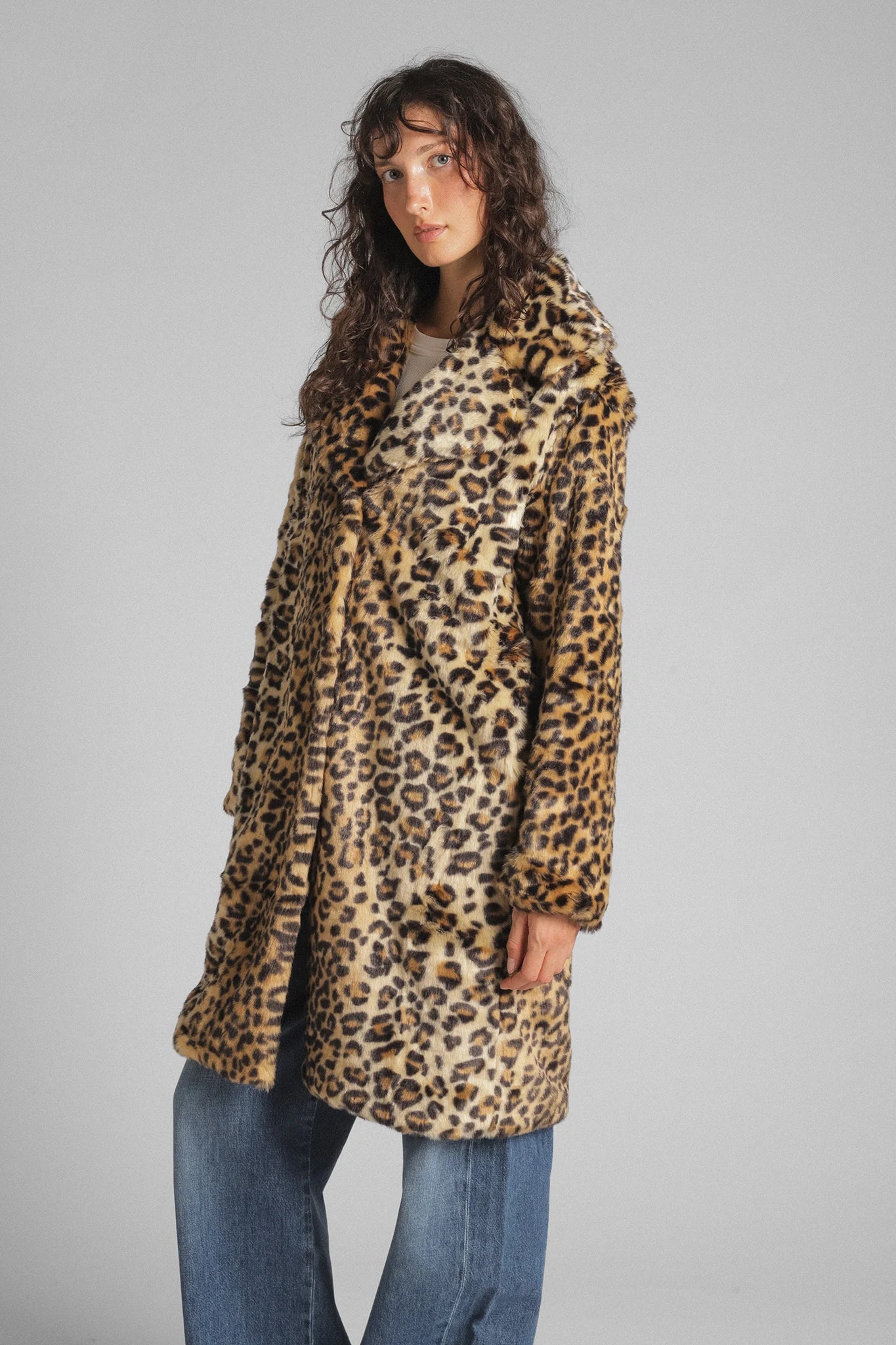 Leo Long Fluffy Coat Jackets &amp; Coats Lyla + Luxe