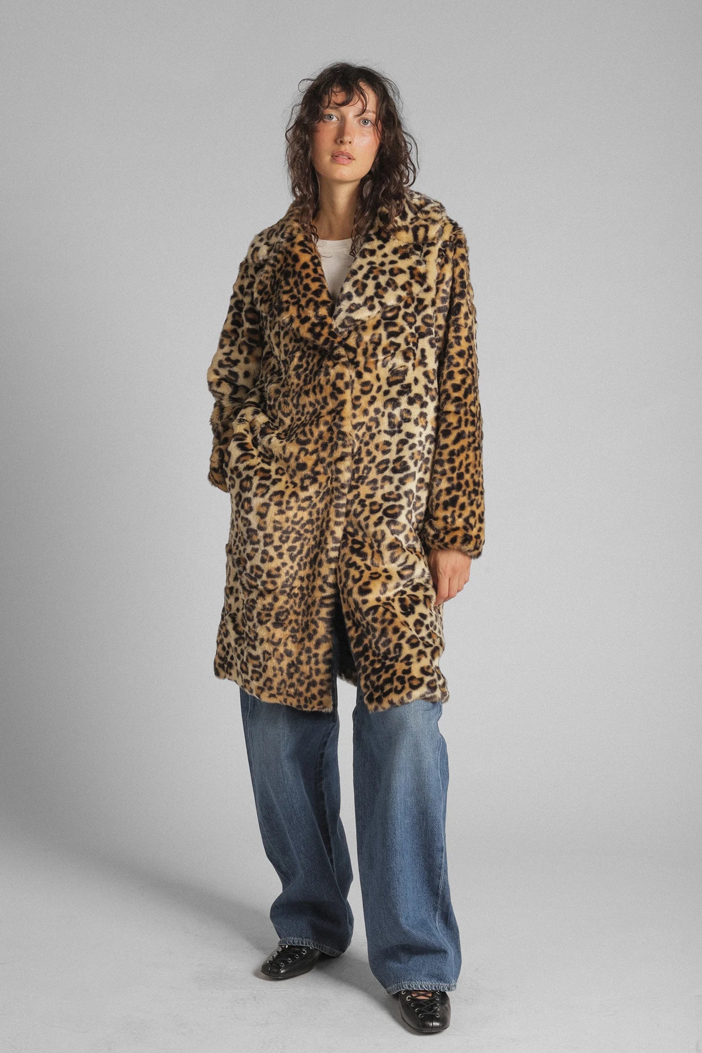 Leo Long Fluffy Coat Jackets & Coats Lyla + Luxe