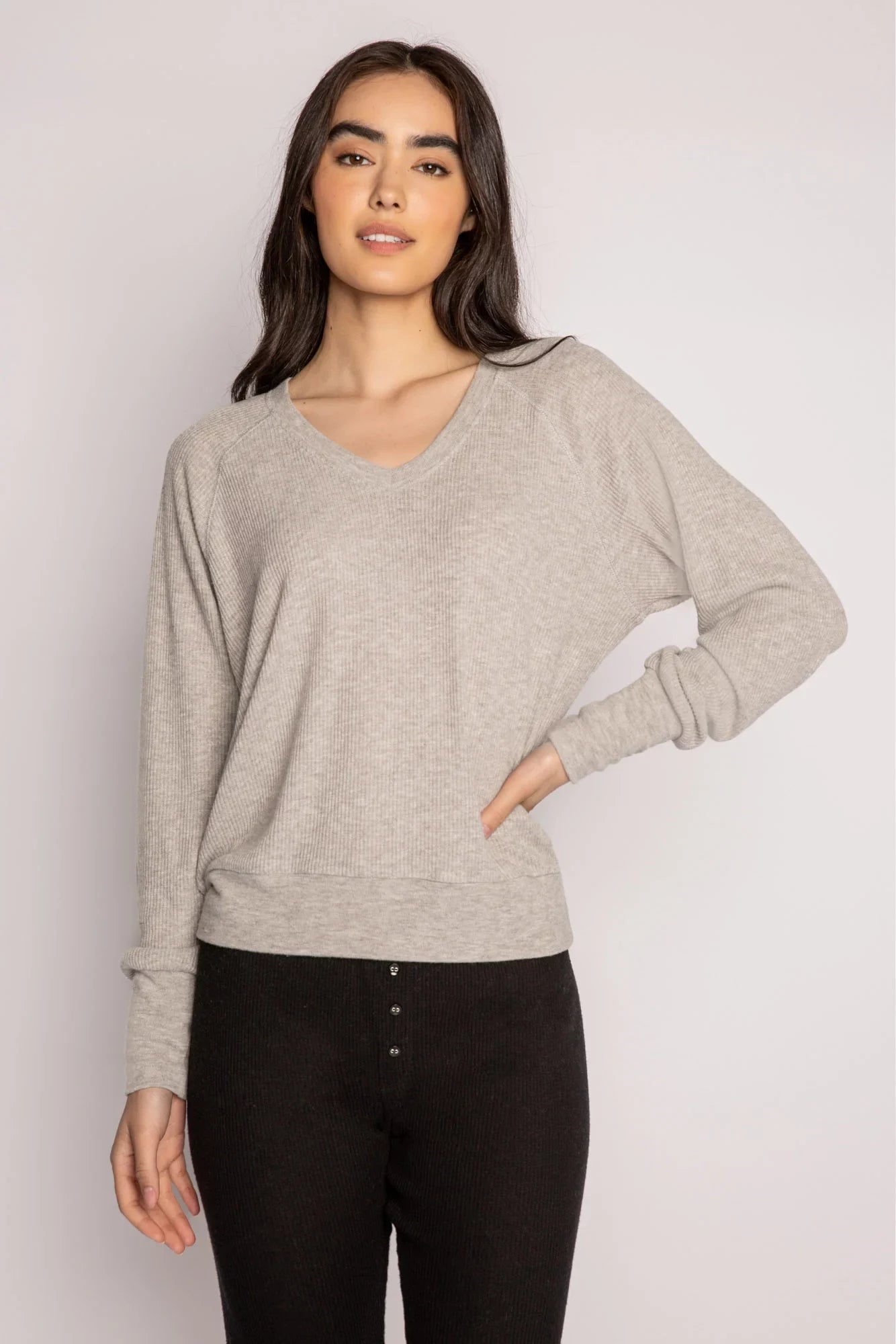 Textured Essentials Long Sleeve Top Sleepwear P.J. Salvage