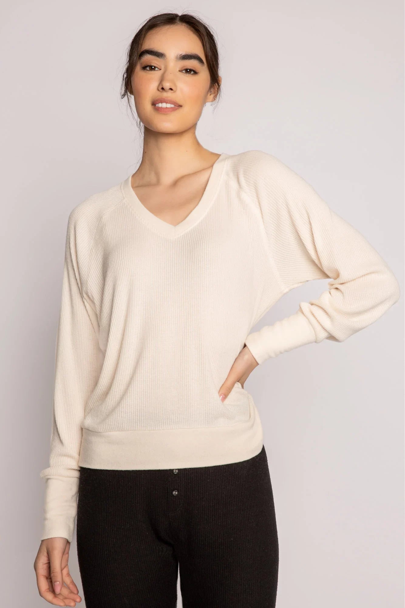 Textured Essentials Long Sleeve Top Sleepwear P.J. Salvage