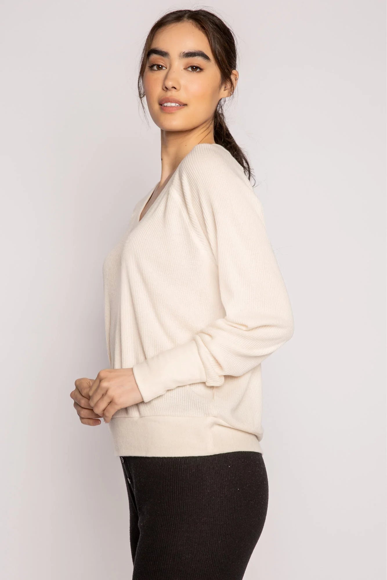 Textured Essentials Long Sleeve Top Sleepwear P.J. Salvage