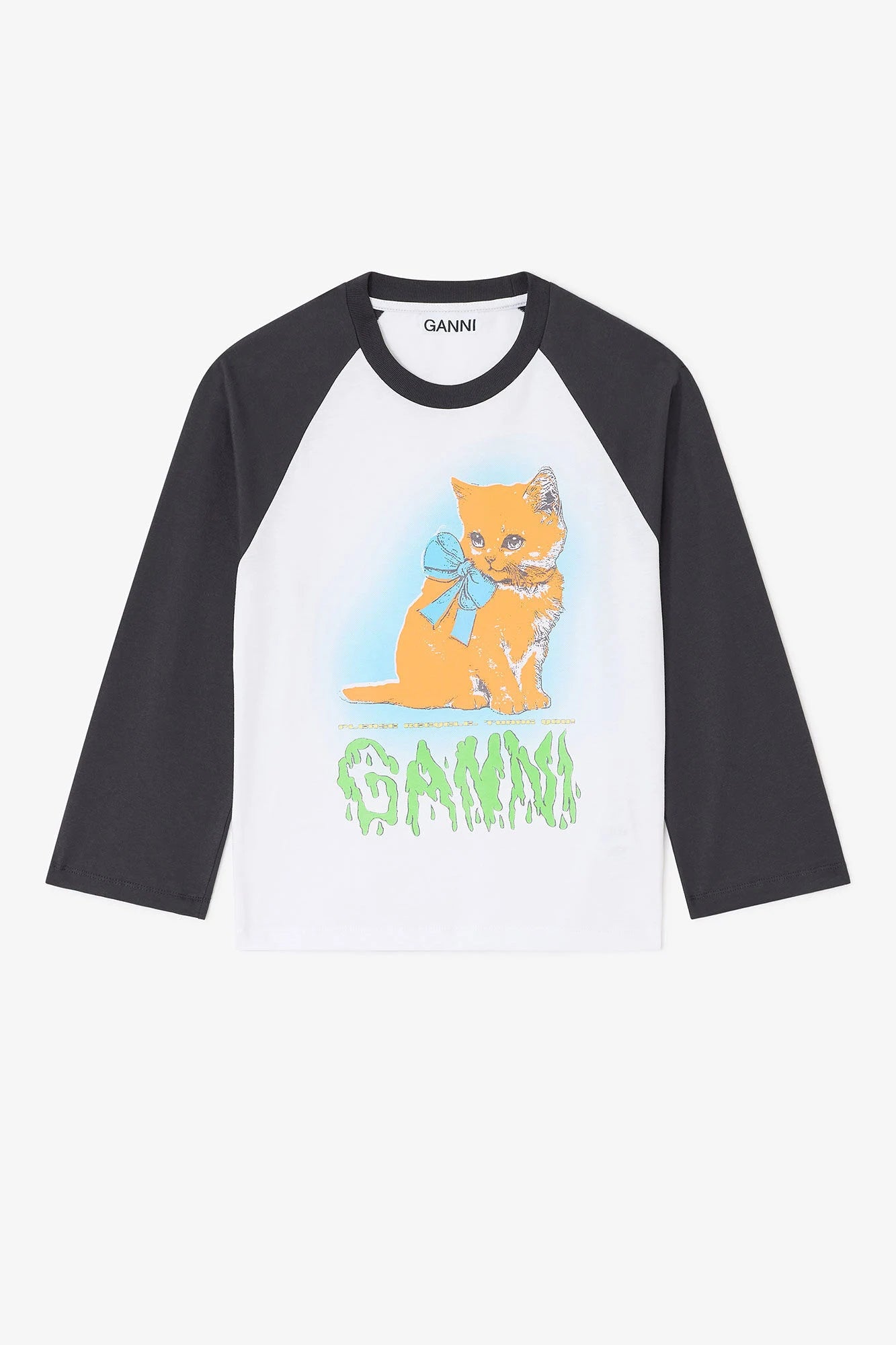 White Cropped Kitty Baby T-shirt T-Shirts Ganni