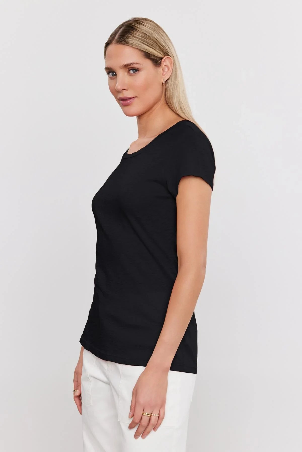 Odelia Cotton Slub Crew Neck Tee T-Shirts Velvet by Graham &amp; Spencer