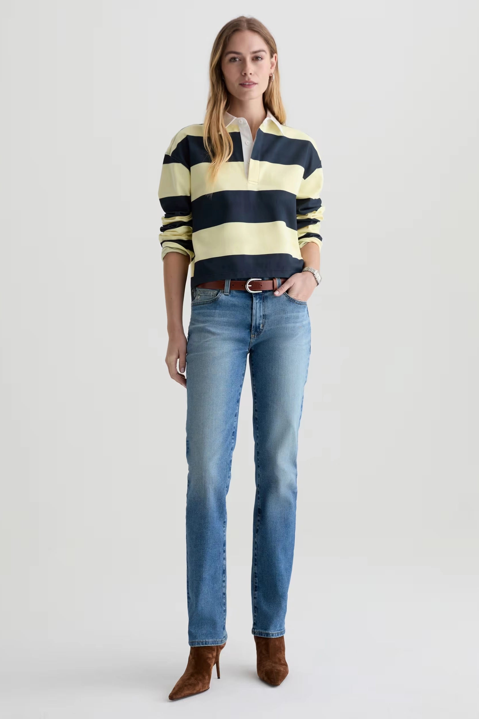 Sandra Low-Rise Straight Pants AG Jeans