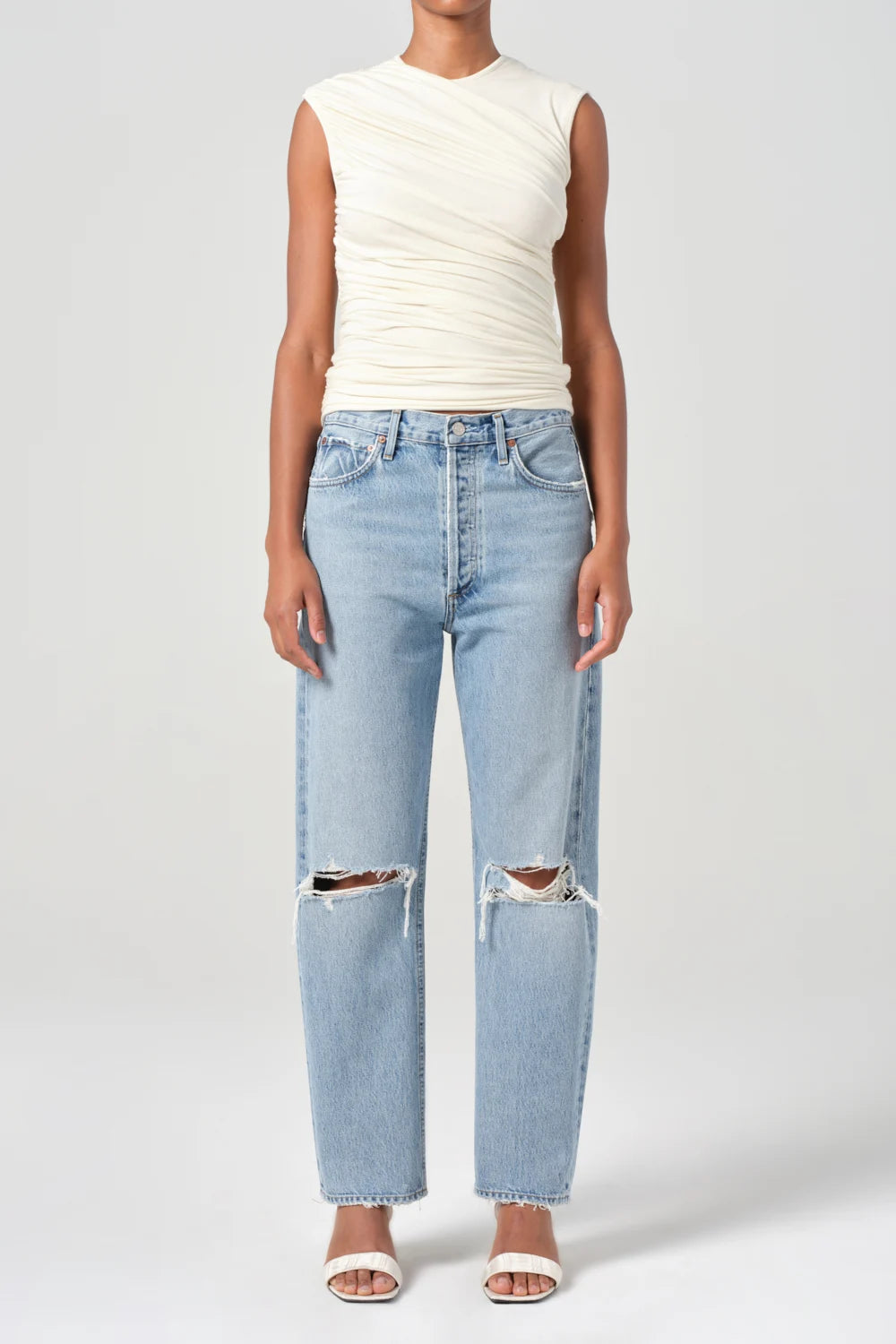 90's Mid Rise Straight Pants Agolde