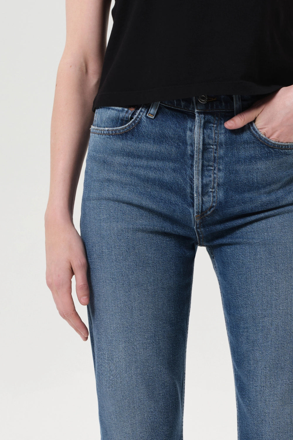 90&#39;s Pinch Waist High Rise Straight Pants Agolde