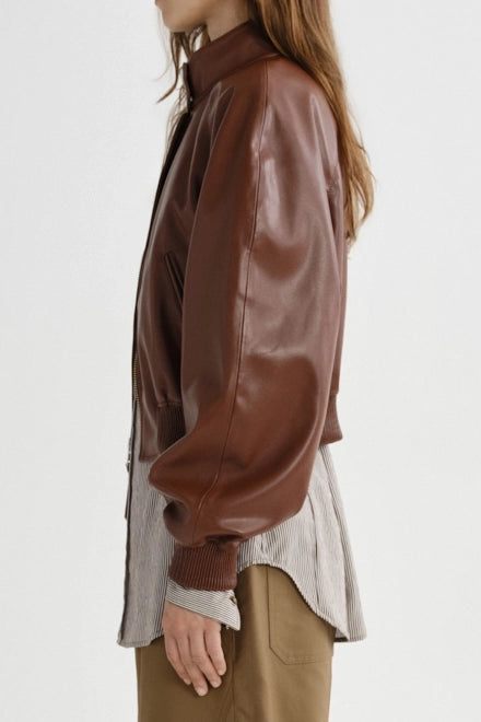 Nova Bomber Leather Jacket Jackets AGOLDE