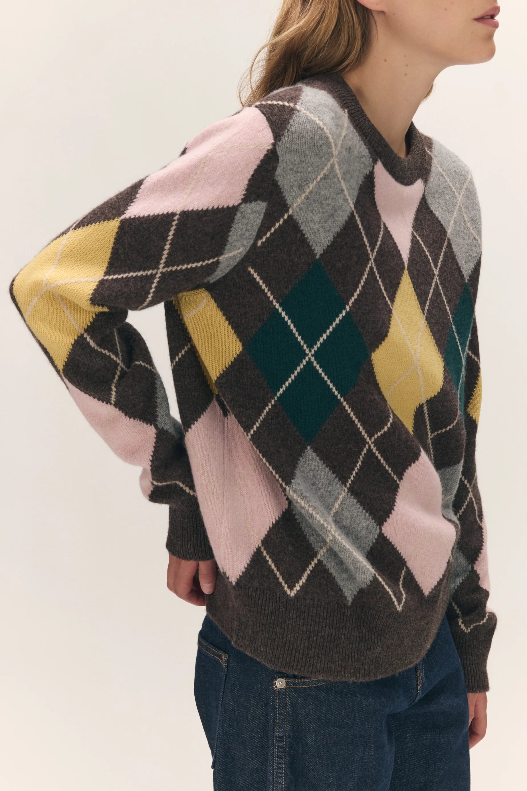 Ava Argyle Crewneck