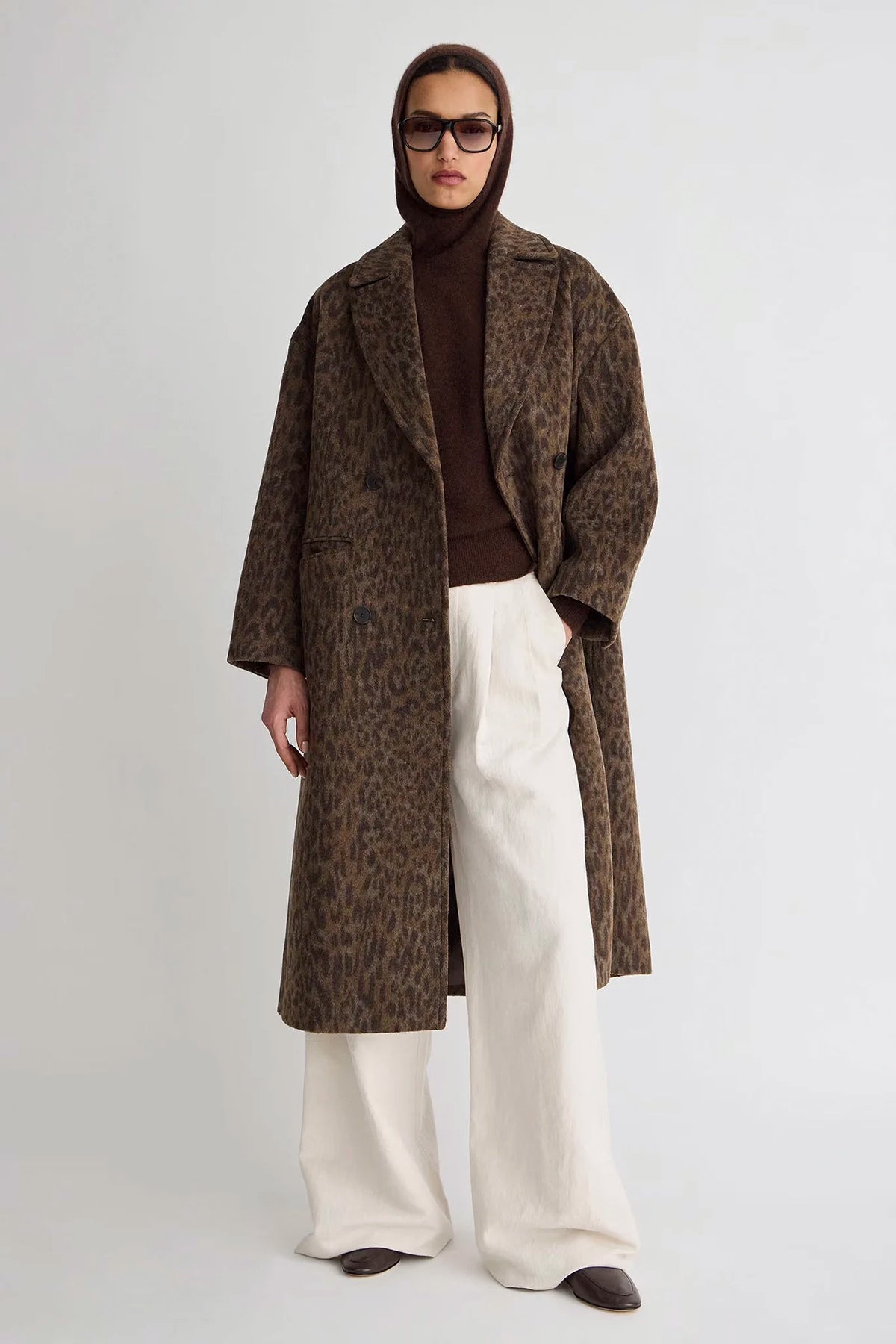 Matta Print Oversized Long Coat Jackets & Coats Apiece Apart