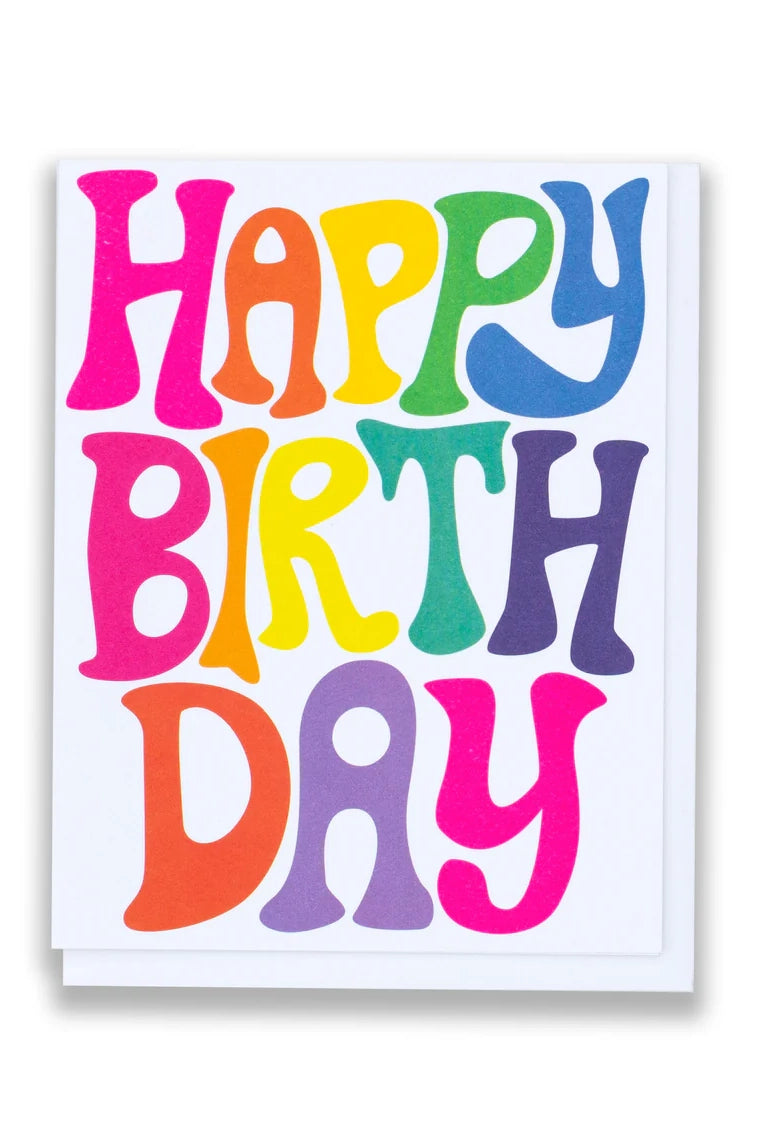 Bubble Rainbow Letters Happy Birthday Note Card Accessories Banquet Atelier & Workshop