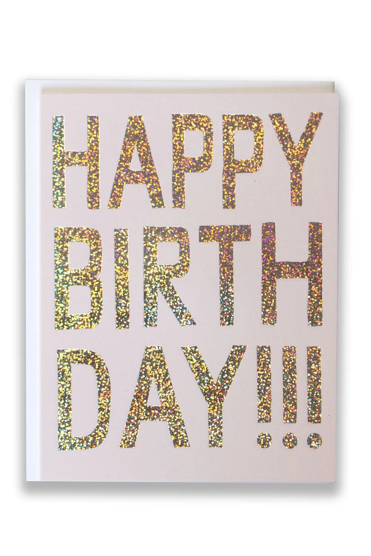 Glitter Hologram Foil Happy Birthday Note Card Accessories Banquet Atelier & Workshop