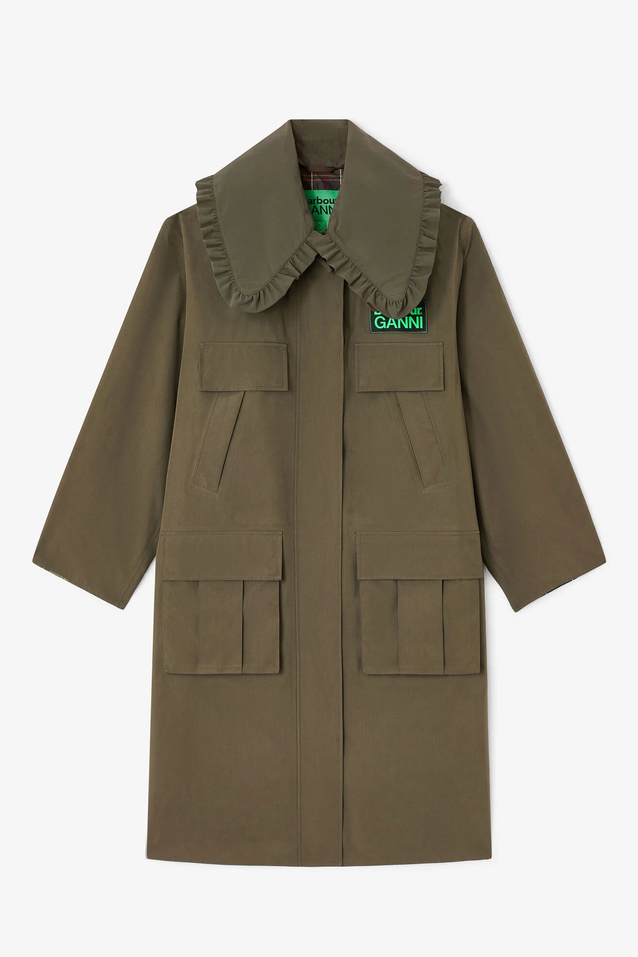 Barbour x GANNI Waterproof Parka Jacket Jackets &amp; Coats Barbour x GANNI