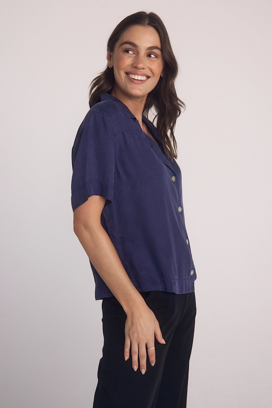 Short Sleeve Flowy Button Down Tops Bella Dahl