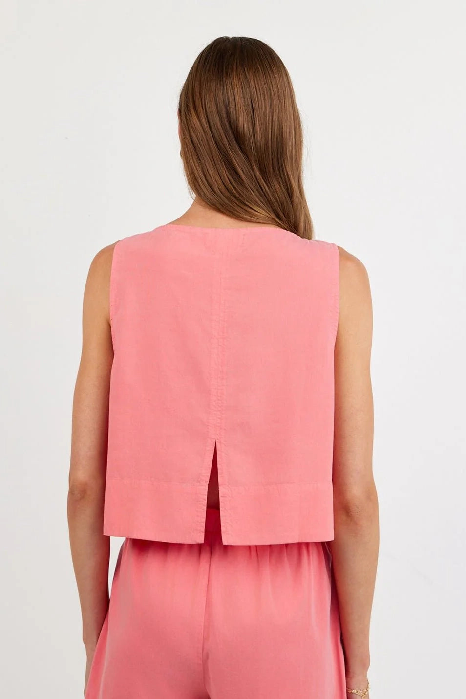 Sleeveless Boat Neck Split Back Tops Bella Dahl