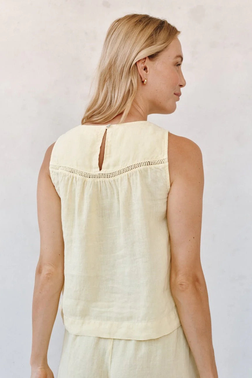 Sleeveless Trimmed Yoke Seam Top Shirts & Tops Bella Dahl