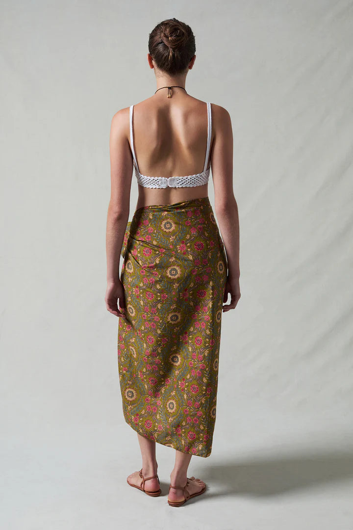 Wildflower Printed Sarong Skirts Chan Luu