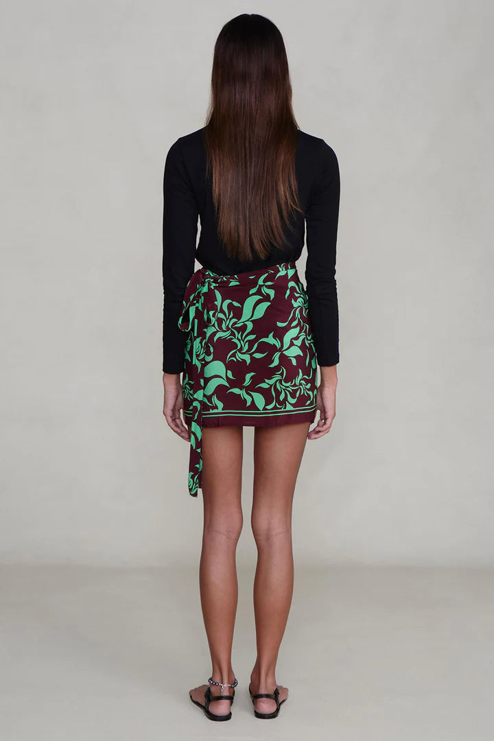 Silk Mini Wrap Skirt Skirts Chan Luu