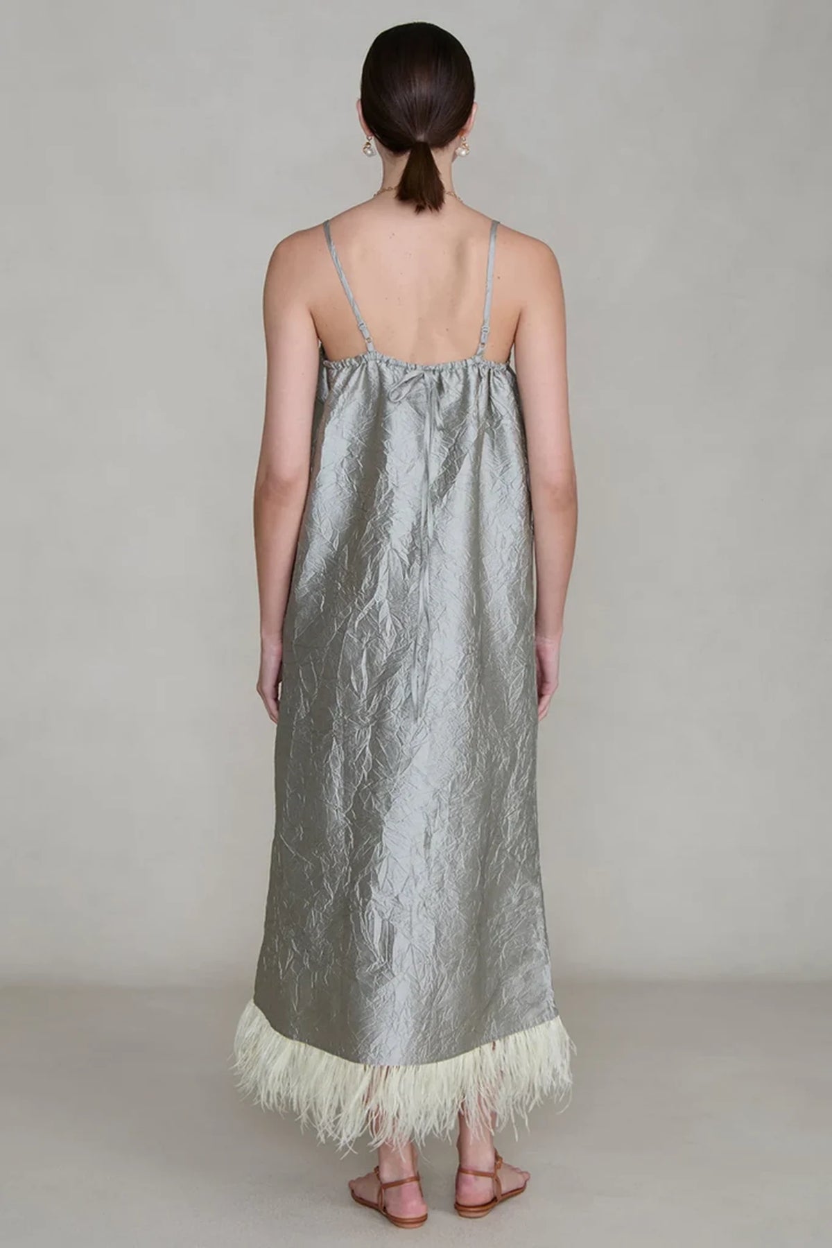 Crinkle Techno Taffeta Feather Dress Dresses Chan Luu