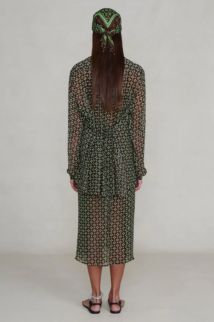 Printed Midi Button Dress Shirts &amp; Tops Chan Luu