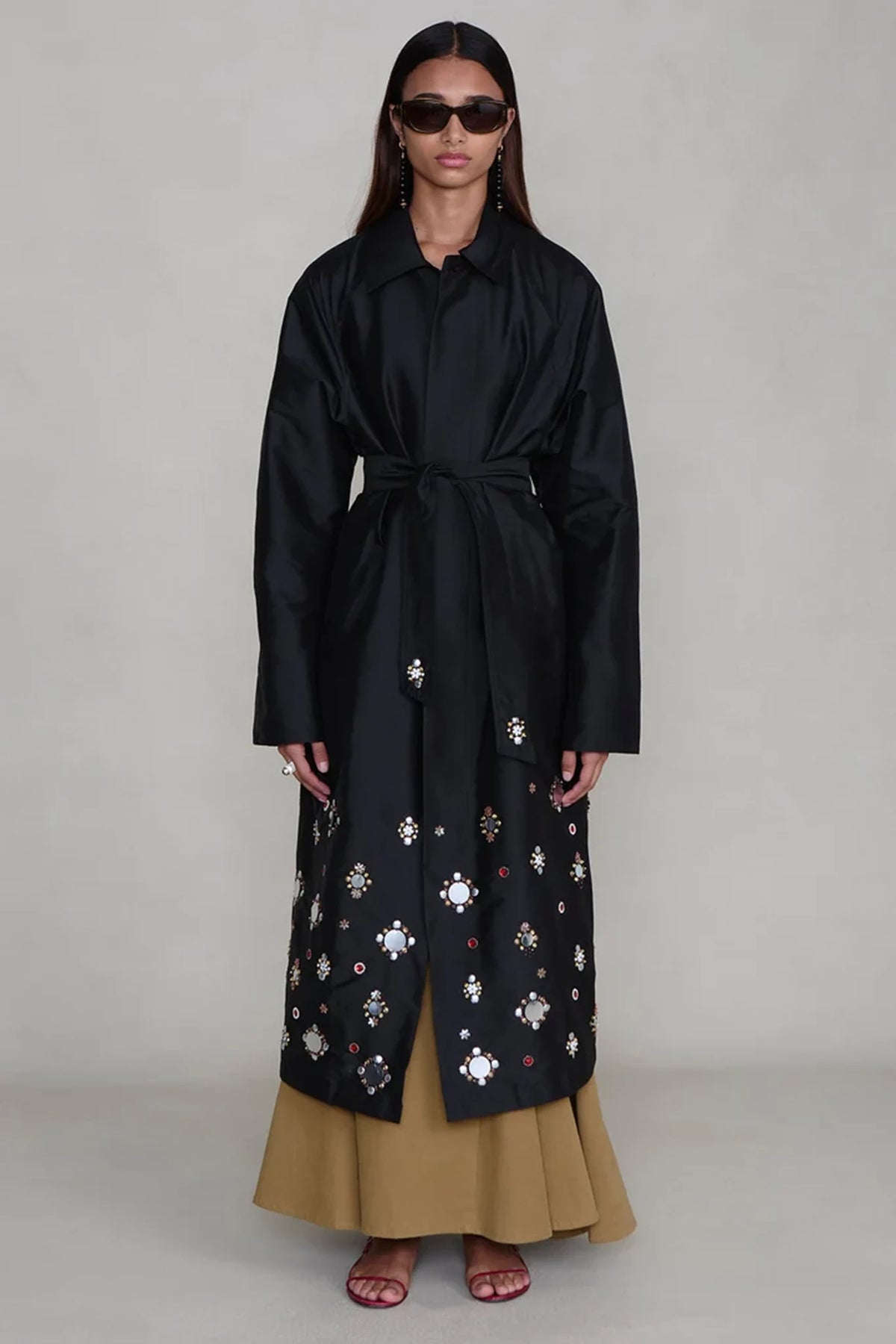 Techno Taffeta Sequin Trench Coat Jackets &amp; Coats Chan Luu