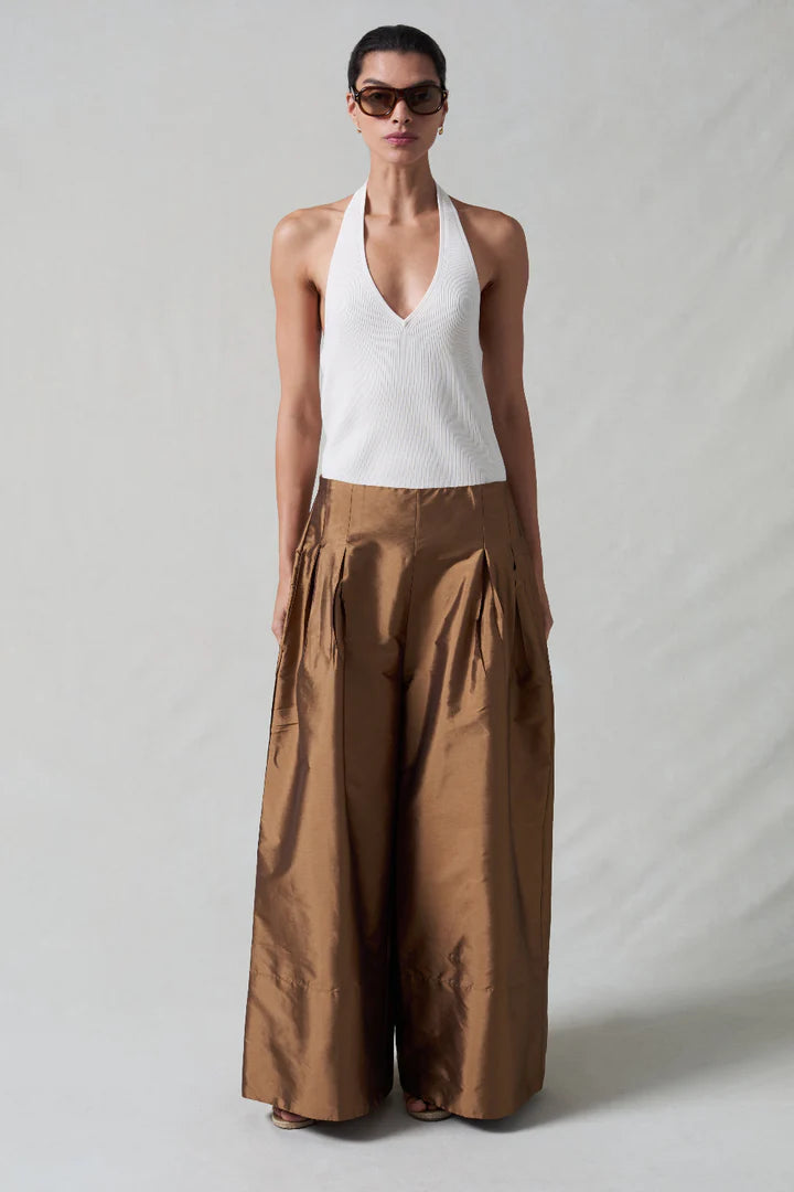 Techno Taffeta Ultra Wide Leg Trouser Pants Chan Luu
