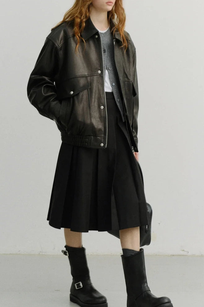 Unisex Oversized Vintage Leather Blouson Jackets &amp; Coats Dunst
