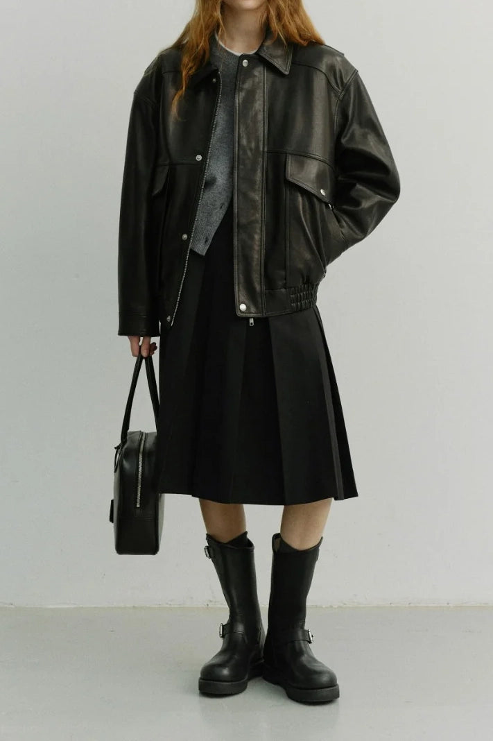 Unisex Oversized Vintage Leather Blouson Jackets &amp; Coats Dunst